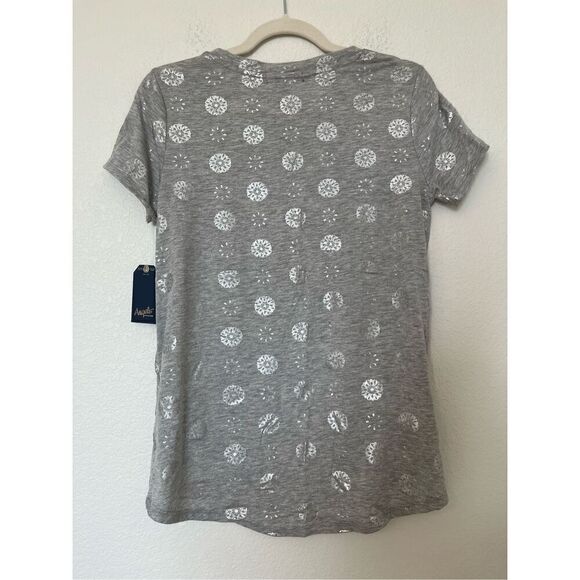 Grey and Silver Tee with Front Knot Twist NEW - Picture 5 of 6